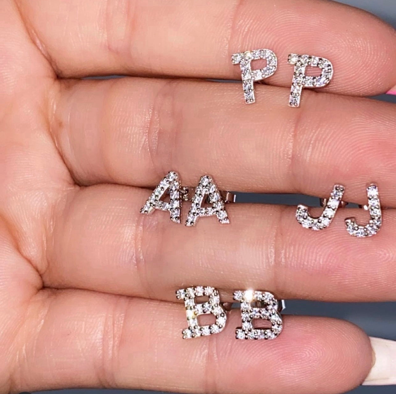 Letter Stud Earrings